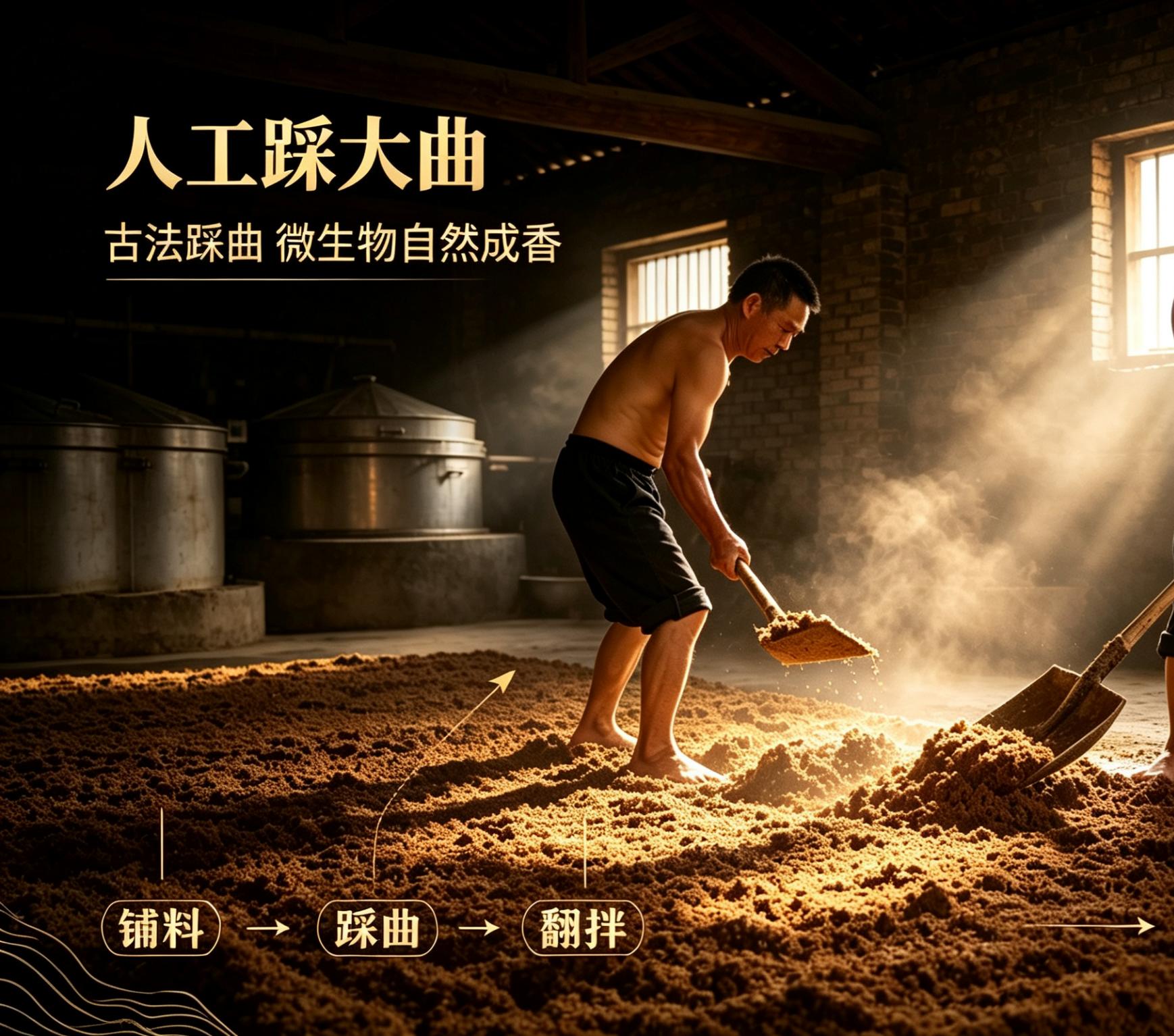 人工踩大曲